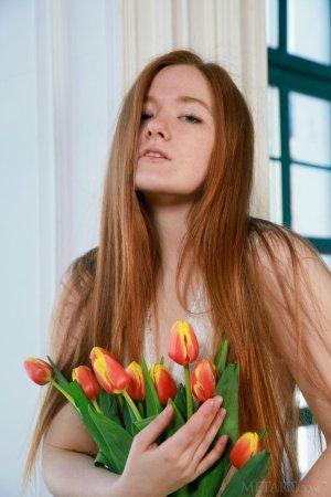 Redhead delicate beauty striping photo 16